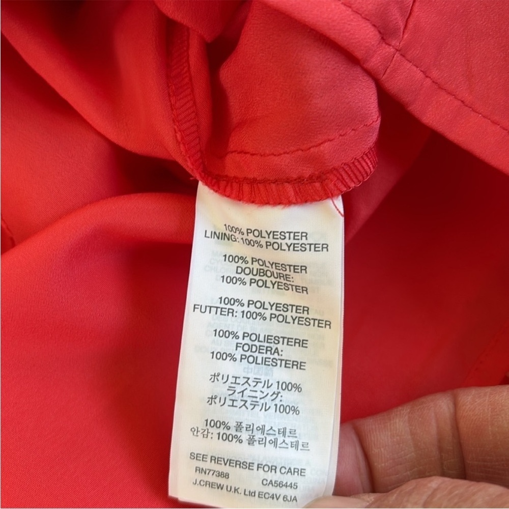 NWT J. Crew Striped Eyelet Skirt Bright Flame Size 2 - Picture 7 of 10